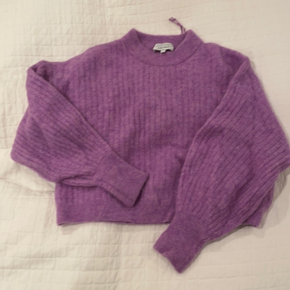 & Other Stories Cropped Purple Sweater